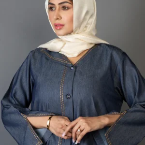 Denim Elegance Abaya