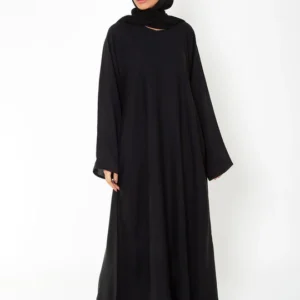 Black Basic Front-Closed Abaya