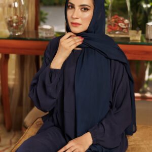 Loop Button Blue Abaya
