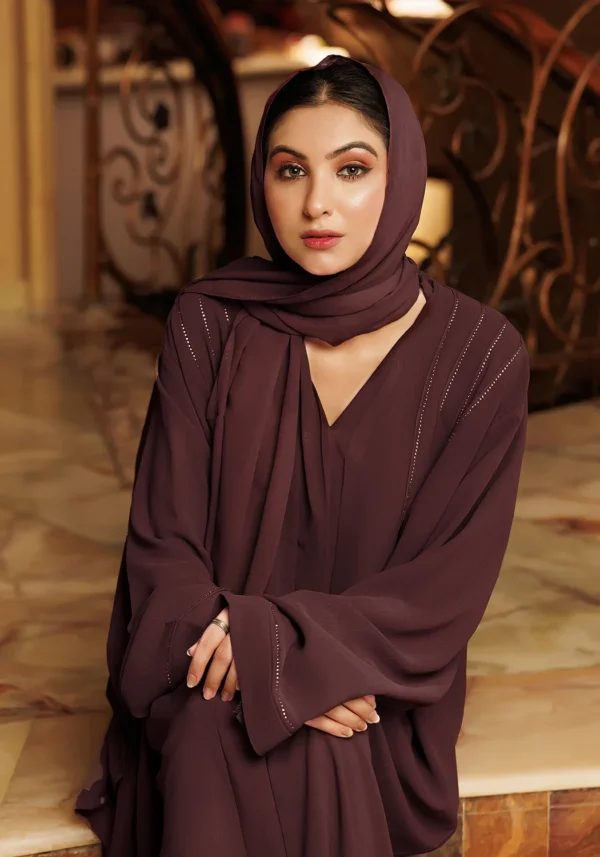 Brown Cafifa Style Abaya - Image 3
